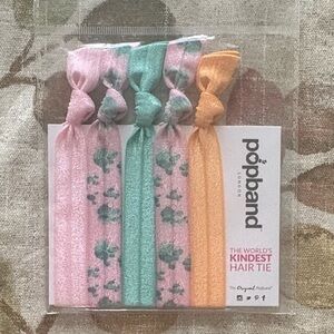 Popband Kids Hair Tie Collection - Pink, Teal, and Peach